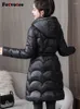 女性のトレンチコートfotvotee冬の服女性パフジャケットスタンドカラー韓国ファッション厚い温かいパーカーストリートウェアアウターコート