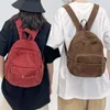 学校のバッグコーデュロイミニバックパックソフトショルダーバッグクロスボディシンプルな学生ブックバッグオフィス旅行財布とハンドバッグ