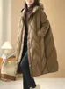 Parkas femme Janveny femmes ample Long manteau 90% blanc canard doudoune femmes hiver femme pardessus hiver à capuche bouffant plume Parkas 231212