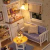 Architecture/DIY House Kitten Mini Doll House Mini Model Building Kit Assembled House Home Kit Creative Room Bedroom Decoration with Furniture DIY Ha 231212