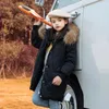 Manteau en duvet imperméable pour filles, veste d'hiver 2023 en vraie fourrure de raton laveur, vêtements d'extérieur pour filles de 5 à 14 ans, vêtements Parka pour adolescents