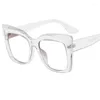 Sonnenbrille Retro Quadratische Lesebrille Für Frauen Anti Blaues Licht Klare Linse Übergroße Brillen Rahmen Computer