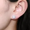 Stud Küpe Gem'in Balesi Minimalist 5mm Sulu Mavi Moonstone Saplamaları 925 STRING Gümüş Haziran Doğum Taşı Hediyesi