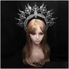 Hair Accessories Handmade Lolita Headband Golden Mary Apollo Sun Halo Angel Goddess Gothic Crown Goth Headpiece Filigree For Bride Pos Dh7Sv