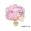 Böhmen Multilayer Elastische Weben Armbänder Set Für Frauen Herz Schmetterling Band Perlen Kombination Armband Charme Schmuck Geschenke