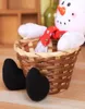 Juldekorationer Santa Claus Snowman Candy Basket Merry Decoration for Home Xmas Fruit Nut Storage Wicker Elk5695511