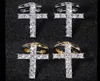 Choucong Hip Hop Brand New Vintage Jewelry 925 Sterling SilverGold Fill Radiant Cut White Topaz CZ Diamond Cross Clip Dangle Earr8132231