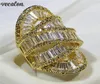 VECALON BIG ATMATRE PREPTY Ring Gold Color 925 Srebrny Diamond Pierścień Wedding Pierścienia dla kobiet Mężczyzn Finger Jewelry5100329