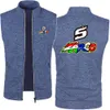 Heren tanktops Mouwloos vest met capuchon Slim Fit Rits Trainingspak JOHANN ZARCO Nr. 5 Top Katoenen jasje Vest Vesten Top