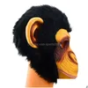 Party Masks Party Masks Halloween Mask Novelty Monkey Orangutan Chimp Funny Animal Carnival Costume Drop Delivery Home Garden Festive Dhnkw