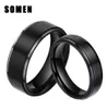 Bröllopsringar 2st 6mm 8mm set 100 Pure Titanium Black Couple Bands Engagement Lovers Jewellers Alliance Bague Homme1054283