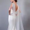 Bolero de casamento capa véu xales de noiva para vestido de casamento 2,5 m branco marfim tule romântico cobre ombros mulher acessórios de casamento para noiva CL3062