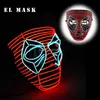 Nachtleuchtende EL-Draht-Maske, japanische Anime-Cosplay-Leuchtmaske, Tanz-DJ-Club-Dekor, Neon-LED-Maske für Halloween-Weihnachtsdekoration Q0289N