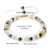 Strand Women Natural Stone White Stripe Agate Braided Bracelets Men Charm Handmade Adjustable Woven Rope Bracelet Wrist Fashion Jewelry