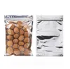 Fukt Proof Zip Lock Clear Aluminium Foil Bag Återställbar mutter Snack Food Storage Pouch Plastförpackningspåse med klart fönster