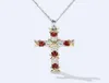 Beaux bijoux christianisme pendentifs rubis 5A Zircon Cz réel 925 pendentif de mariage en argent Sterling avec collier pour les femmes cadeau 7277735