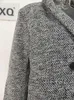 Kobiety damskie Blazery UCXQ Temperament Blazer Women Black White Herringbone wełniany płaszcz wełniany jesień zimowych bawełny średniego garnituru 23A4437 231213