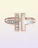 Bandringar 925 Silver T-formade ringflickor Fashion Korean smycken ThickedBottom Plating Simple Personality Trend Jewelry Gift3939697
