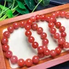 Bangle Natural Red Agate Armband Fortune Energy Mineral String Woman Amulet smycken Healing Gift 1st 12/10mm