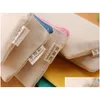 Pencil Bags Wholesale 20Pcs/Lot 20.5X8.5Cm Diy White Canvas Blank Plain Zipper Pencil Pen Bags Stationery Cases Clutch Organizer Bag G Otrya
