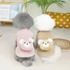 Vêtements de chien 2023 Rose Vert Polar Bear Sac à dos Gilet Chaud Chiot Vêtements Bichon Hiver Couleur Solide Bouton Split Chemise Fournitures Pour Animaux De Compagnie En Gros