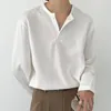 Erkekler Tişörtler Erkek Giyim Giyim Gündelik Bahar Yaz Uzun Kollu Üst Gömlek Moda Kazak 2024 Harajuku Düğmesi O-Neck Basic Tee T-Shirt