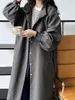 Trenchs de femmes manteaux femme vestes 2023 automne mode coréenne col montant lanterne manches coupe-vent manteau mi-longueur taille cravate