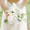 Decorative Flowers Wreaths 105Pcs Fake Calla Lily Artificial Flower Decorations for Home 37cm Wedding Bridesmaids Bouquet 231213