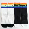 Dames lange sokken met tags Mode yoga Sport Media Corta Hoge sok Regenboogkleuren