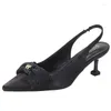 Женские модельные туфли на низком каблуке 6 см, удобные офисные женские туфли-лодочки на высоком каблуке с бантом и острым носком, летние черные туфли-лодочки Zapatos Mujer