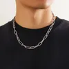 Ketten IngeSight.Z Minimalist Twisted Splice Cross Chain Choker Halskette für Männer Punk Silber Farbe Kurze Hip Hop Party Schmuck