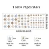 71 pezzi Boho Color Stars Pattern Wall Stickers per la camera dei bambini Baby Nursery Room Decalcomanie da muro Decorazione domestica Decalcomanie da muro Decor Pvc