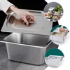 La vaisselle place le récipient de service de dîner de rectangle de casserole d'acier inoxydable de buffet avec le couvercle