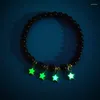 Strand S Gem Luminescence Men's Hand Chain Women's Fluorescent Natural Stone Bead Couple Bracelet With Elastic Band Jewelry