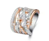 Groothandel Handgemaakte Ringen Vintage Sieraden 925 Sterling SilverRose Gold Fill Pave White Sapphire Party Wedding Band Ring voor Vrouwen Gift4214910