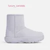 Unisex Winter Snap Enkellaars Bottegga Vamp Shearling Kalfsleer Voering Shearling Lamsleer Ultralichtgewicht rubberen buitenzool Dames en Heren Bont op Leren Laarzen yi-2X