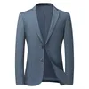 Men's Suits High Quality Casual Suit Autumn And Winter Trend Thick Strip Knitted Jacket Elastic Free Ironing Single West Men