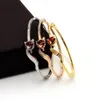 Bracciale rigido moda in acciaio inossidabile migliore cristallo rosso sesso animale braccialetto rosa color oro donna femminile regalo per feste15813021