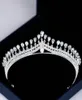 Luksusowe kobiety księżniczki Crown Headband Crystal Rhinestone Tiara i korona Wedding Hair Bandry Srebrna akcesoria do włosów ślubnych 1762677