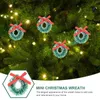 Decorative Flowers 24 Pcs Christmas Wreath Mini Garland Hanging Miniature Landscape Decoration Garlands Sisal Silk Ornament Green