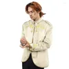 Costumes pour hommes DAZCOS luxe broderie velours costume veste hommes blazer cour médiévale mode uniforme pour la fête