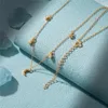 Aid Aide 925 Srebrne naszyjniki dla kobiet dziewczyna gwiazda księżyca kryształ kryształ 18 -karatowy złoto podwójnie warstwowy łańcuch szyi