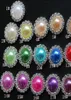 16mm botões de pérola de cristal com parte traseira plana 50 peças lote 19 cores metal strass cristal solto diamantes joias diyl9069044
