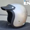 Caschi da ciclismo Retro Uomo Donna Open Face Bluetooth 3 4 Casco da moto Moto Motocross Vintage Casco Cafe Racer TT COCASCOS Fibra di vetro 231213