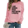 Women's Hoodies I LIKE HORSES DOGS AND MAYBE 3 PEOPLE Printed Long-sleeved Ladies Sweater Coat