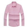 Nueva Camisa POLO informal de manga larga de algodón para hombre, otoño e invierno, pura