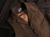 Gilets pour hommes gilet gilet steampunk veste marron pour hommes formel steam punk laine tweed costume vêtements masculins 231212