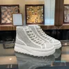 2023 Men Luxury Designers Sneaker Fashion Canvas Tennis Shoe Fabric Trims Thick Sole Shoes
