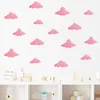 18 Stück Gold Rosa Wolken Muster Wandaufkleber für Wohnzimmer Schlafzimmer Zuhause Dekorative Wandtattoos Dekoration Wandbilder Tapete PVC