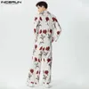 Męskie dresy 2023 Masowe zestawy Mężczyzn Streetwear Flower Printing Lapel Blazer Blazer Pants 2pcs luźne swobodne garnitury S5xl Inderun 231212